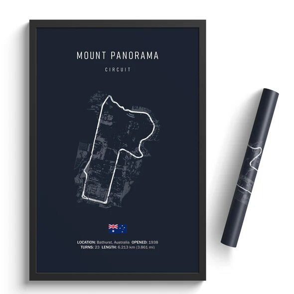 Circuit Mount Panorama - affiche illustratedtracks - ONIRIC